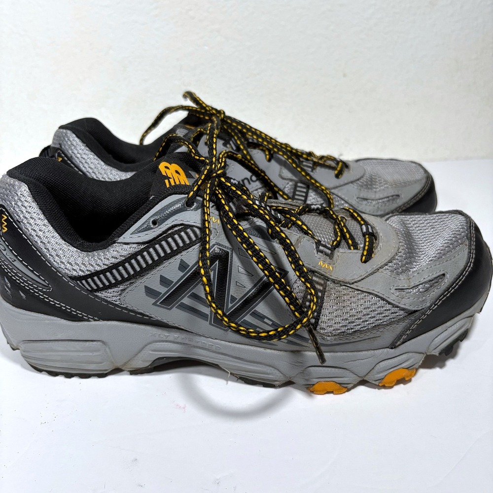 New Balance MT 410v MT410SG4 Gray Yellow Trail Running Shoes Women's Size 8.5 4E